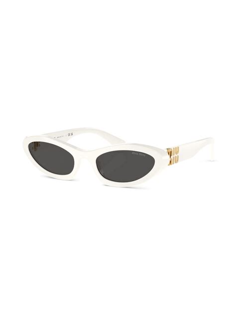 miu miu sunglasses white frames cat eye|miu miu sunglasses price.